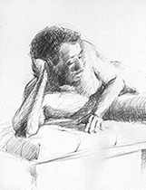 Male nude figure drawings: Derwent Studio Pencils, graphite pencil