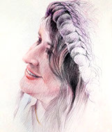 Portrait of Bernice, colored pencils