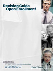Benefits open enrollment print campaign for a clothing retailer.