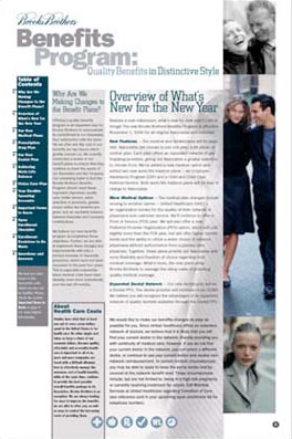 Benefits newsletter for employees at a clothing retailer.