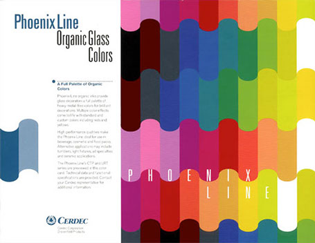Specifications folder for a manufacturer of glass pigments.