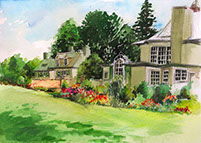 Chesterwood sculpture studio, watercolors, Berkshires, Massachusetts