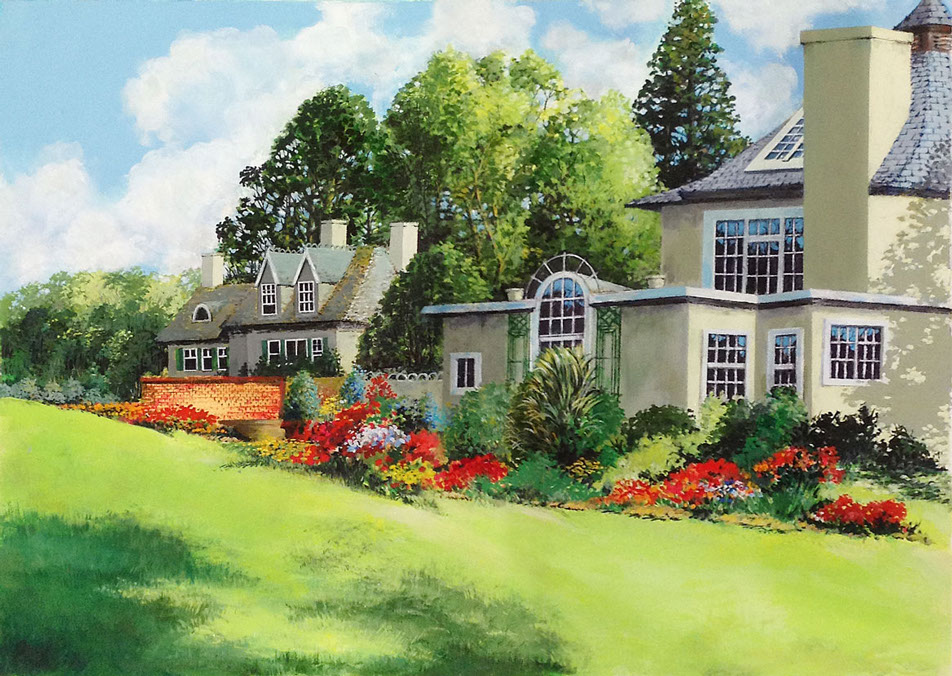 Berkshires landscape, Acrylics on board, Chesterwood, Stockbridge, Massachusetts