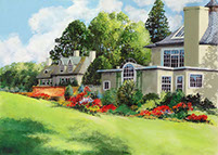 Chesterwood sculpture studio, acrylics on board, Berkshires, Massachusetts