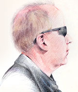 Portrait of Dewey, colored pencils