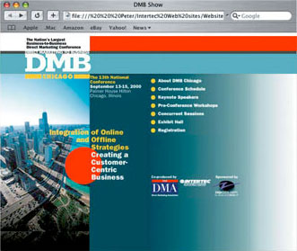 Website for Direct Marketing to Business show