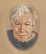 White-haired man&nbsp; portrayed in an oval format.