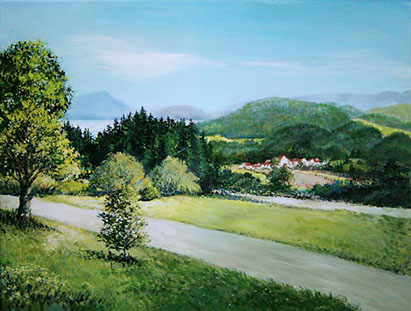 Acrylic painting: Berkshires, Massachusetts.