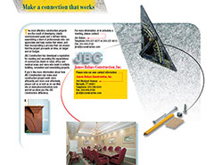 Printed brochure for a construction company: interior page.