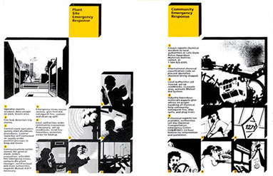 Louisiana Chemical Association safety brochure illustrations.
