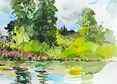 Paintings, watercolor drawings.