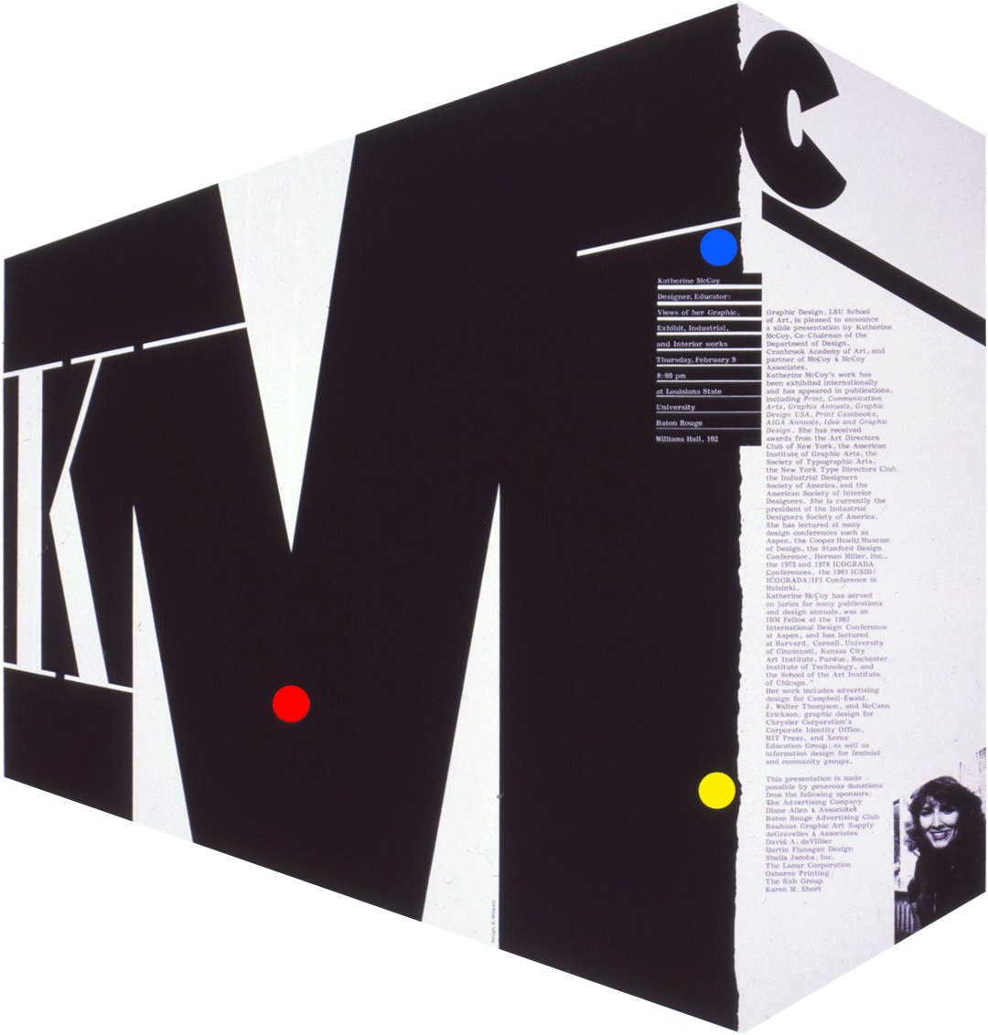 Poster: Kathy McCoy, graphic design lecturer at LSU