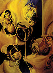 Acrylic on canvas: art nouveau themes, 36" x 48"