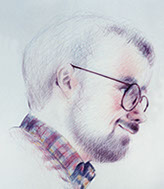 Self-Portrait, colored pencils