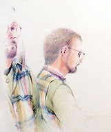 Self-Portrait, colored pencils