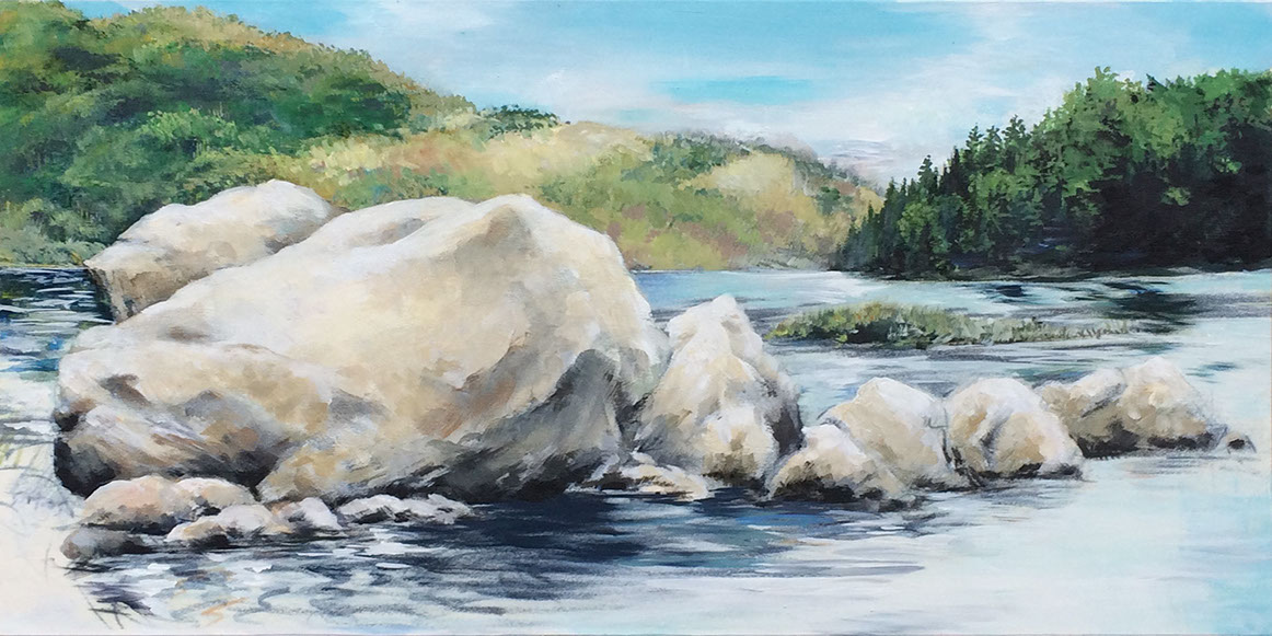 Berkshires landscape, Plantain Pond, Mt. Washington State Park, Massachusetts, acrylics on board