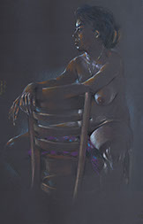 Feale nude figure on Canson Mocha paper, Derwent Studio Pencils